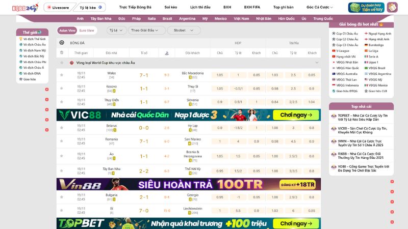 Tỷ lệ kèo đa dạng, phong phú tại KQBD 247