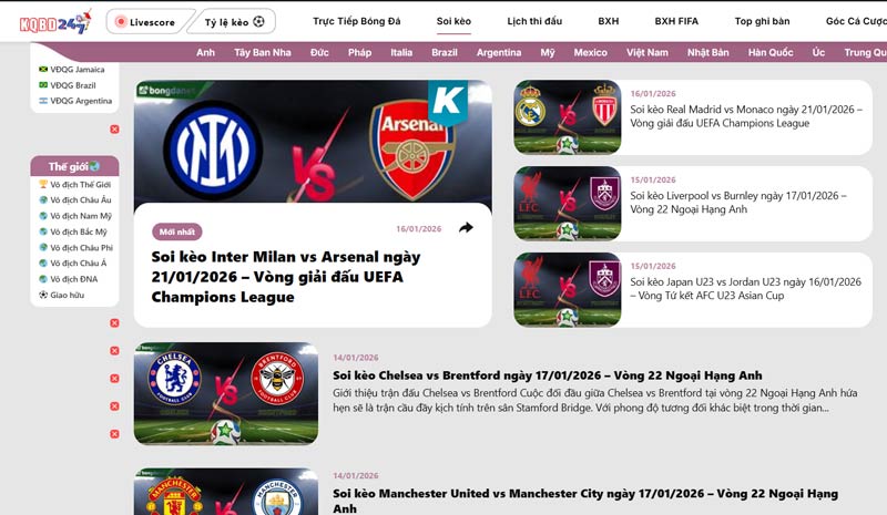 KQBD 247 cung cấp soi kèo miễn phí chắp bút bởi các chuyên gia hàng đầu